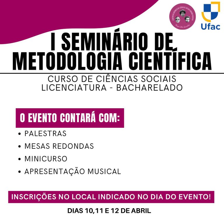 "1º Seminário de Metodologia Científica: uma perspectiva multi e interdisciplinar para a aprendizagem".