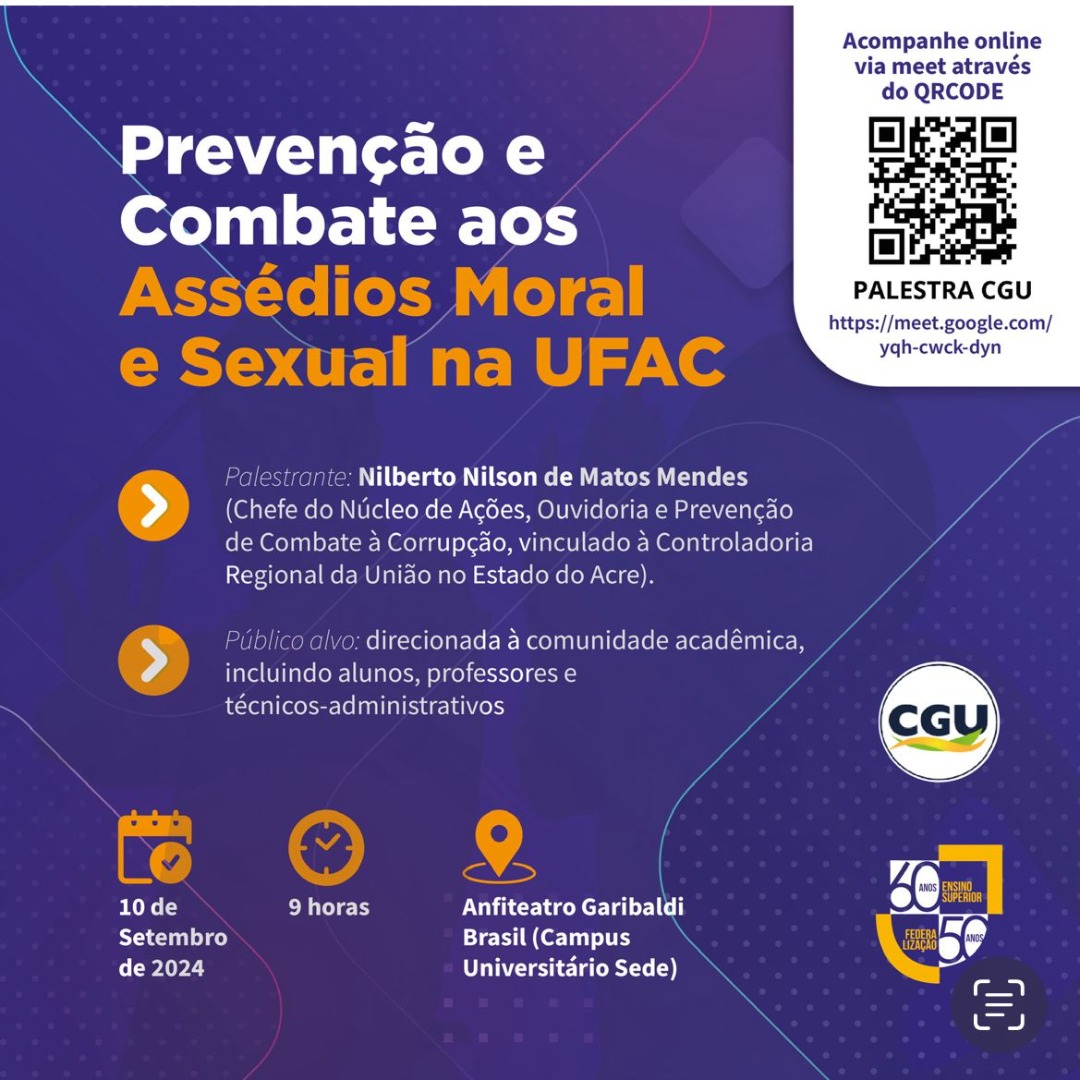 Palestra sobre Prevenção e Combate aos Assédios Moral e Sexual na UFAC
