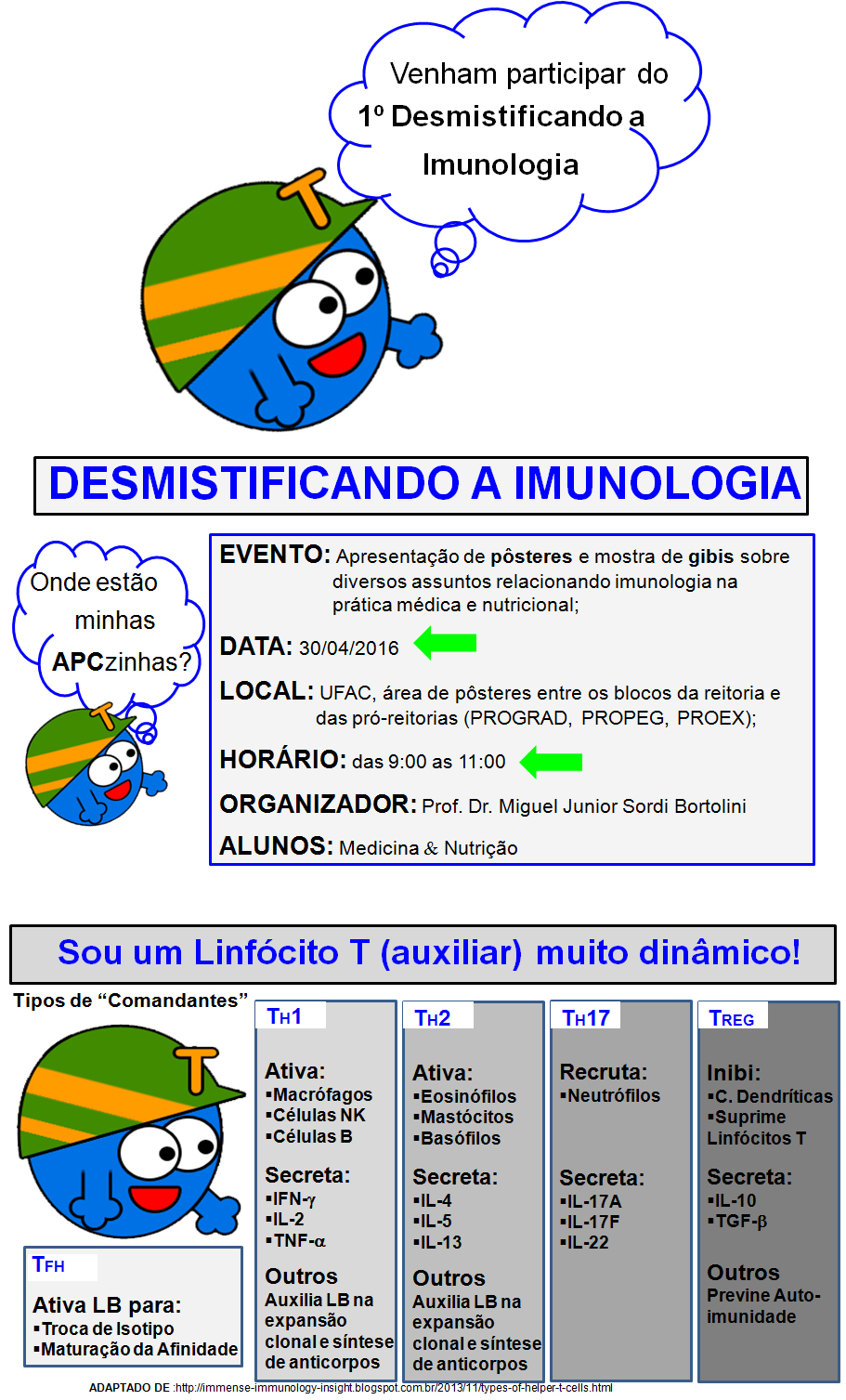 Alunos de Medicina e Nutrição realizam mostra sobre imunologia