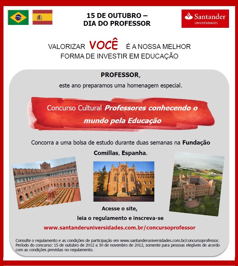 Assessoria de Cooperação Interinstitucional da UFAC divulga Concurso Cultural “Professores Conhecendo o mundo pela Educação”, promovido pelo Banco Santander