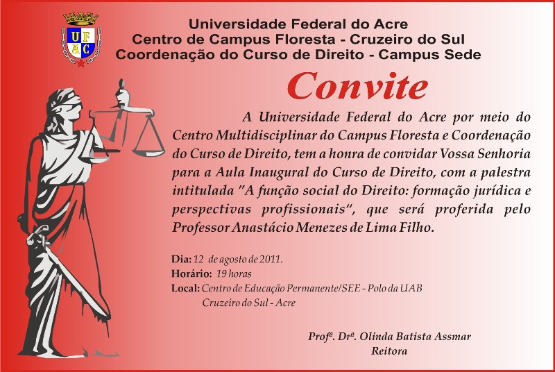 Aula Inaugural do Curso de Direito 