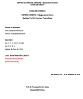 Centro de Ciências Jurídicas e Sociais Aplicadas – Calendário do Curso de Extensão
