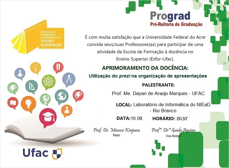 Convite Esfor: Aprimoramento da Docência - Utilização do Prezi na Organização de Apresentações
