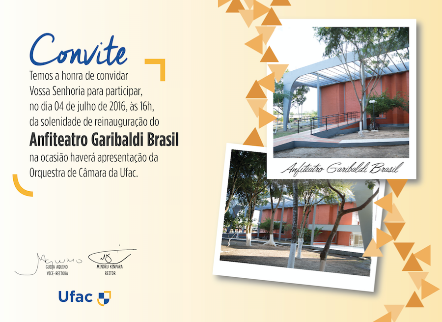 Convite: Reinauguração do Anfiteatro Garibaldi Brasil