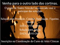 Edital de abertura de inscrições para a seleção de participantes para o projeto de extensão grupo de teatro da UFAC - "Nois da casa"