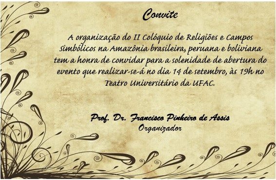 II Colóquio de Religiões e Campos Simbólicos na Amazônia Brasileira, Peruana e Boliviana