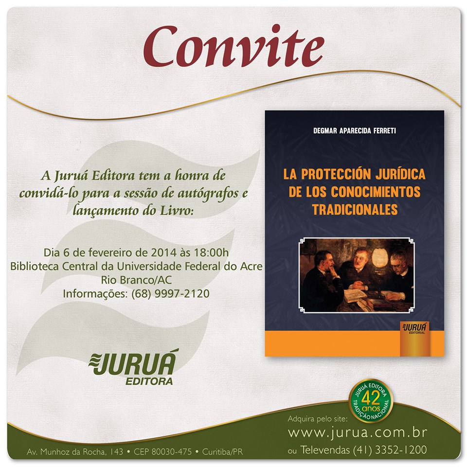 Livro sobre direito e conhecimentos tradicionais é lançado nesta quinta-feira, 6
