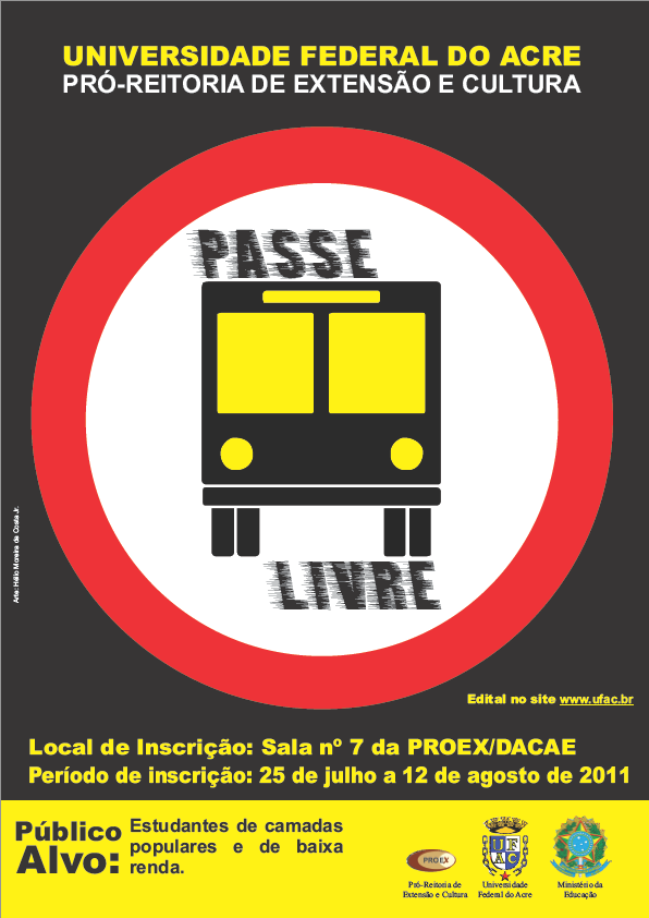 Ufac abre inscrições para o Programa de Auxilio Estudantil para Transporte Coletivo Urbano (Passe Livre)