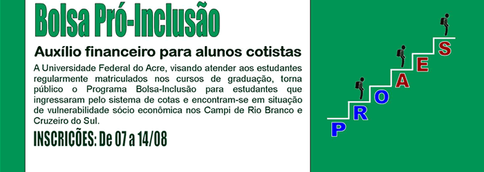 Ufac divulga edital para 600 bolsas do Pró-Inclusão