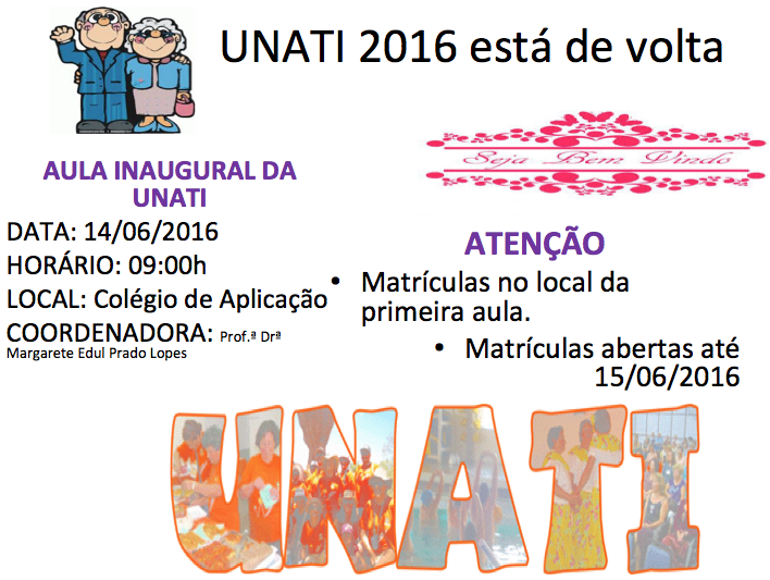 Unati começa aulas nesta terça-feira, 14